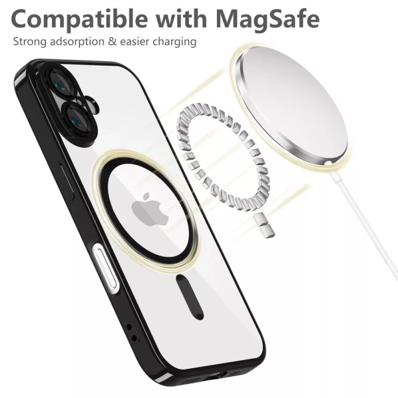 Tech-Protect MagFlex MagSafe iPhone 16E preto brilhante