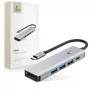 TECH-PROTECT HB01 adaptador hub 5IN1 Type-C + USB3.0 + HDMI 4K 60HZ + PD100W cinzento espaço