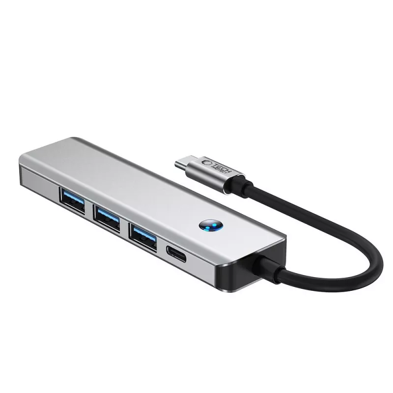 TECH-PROTECT HB01 adaptador hub 5IN1 Type-C + USB3.0 + HDMI 4K 60HZ + PD100W cinzento espaço