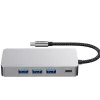 TECH-PROTECT HB05 adaptador Hub USB-C 9 em 1 com USB 2.0, USB 3.0, HDMI 4K 60Hz, SD/TF, PD 100W, RJ45 Gigabit Ethernet, cinzento sideral