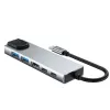 TECH-PROTECT HB02 adaptador HUB 6 em 1 USB-C + USB 2.0 + USB 3.0 + HDMI 4K 30Hz + RJ45 + PD 100W cinzento sideral