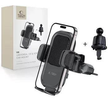 TECH-PROTECT V8 suporte de carro universal para CD e saída de ar preto