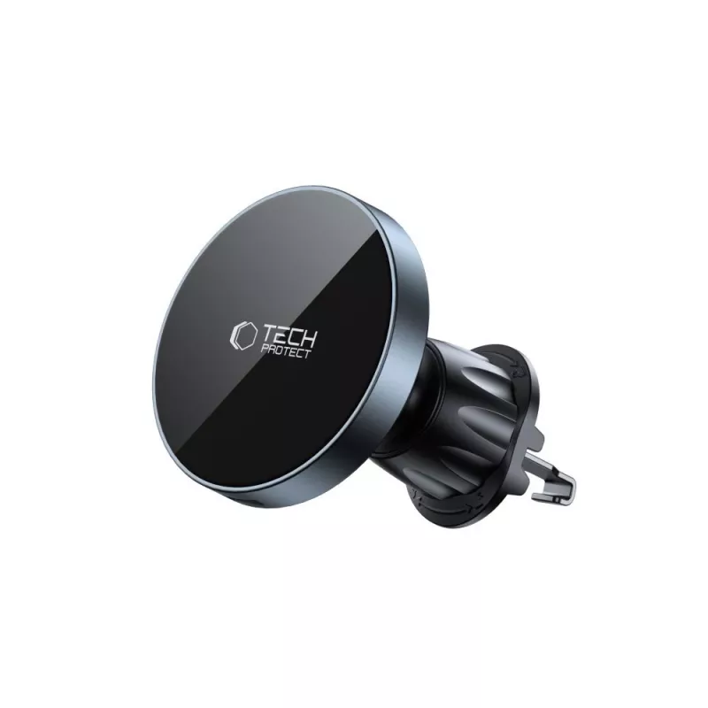 TECH-PROTECT MM15W-V5 suporte de carro magnético MagSafe para painel e saída de ar com carregador sem fios 15W preto/preto