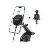 TECH-PROTECT MM15W-V4 suporte de carro magnético MagSafe para painel e saída de ar com carregador sem fios 15W preto