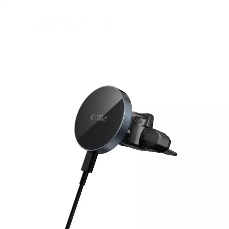 TECH-PROTECT MM15W-V5 suporte magnético MagSafe para CD e saída de ar do carro, carregador sem fios 15W preto