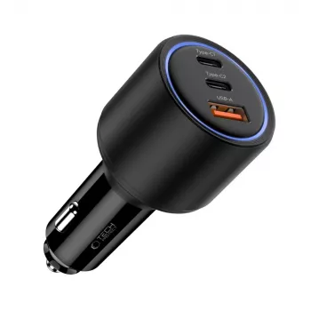 TECH-PROTECT CC04 carregador de carro de 3 portas PD 175W preto