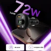 TECH-PROTECT CC06 Carregador de Automóvel 3 Portas PD 72W + Transmissor FM Bluetooth Preto