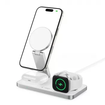 TECH-PROTECT QI15W-A47 Carregador Sem Fios Magnético MagSafe 3 em 1 Branco