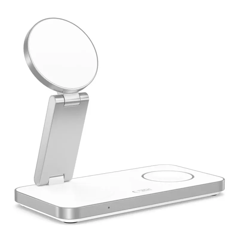 TECH-PROTECT QI15W-A47 Carregador Sem Fios Magnético MagSafe 3 em 1 Branco