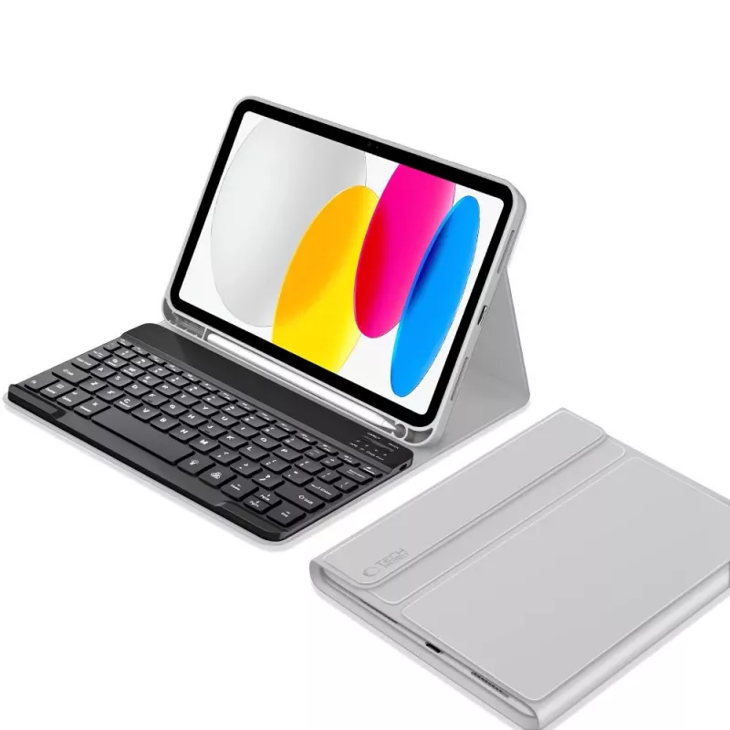 Tech-Protect SC Pen + Capa com Teclado para iPad 10,9 Polegadas (10.ª Geração, 2022) / iPad Air 11 Polegadas (M2, 2024) / iPad Pro 11 Polegadas (M4, 2024) - Cinzento