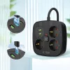 TECH-PROTECT PCS3X4 Extensão Elétrica 2 USB & 2 Type-C & 3 Tomadas 200cm Preto