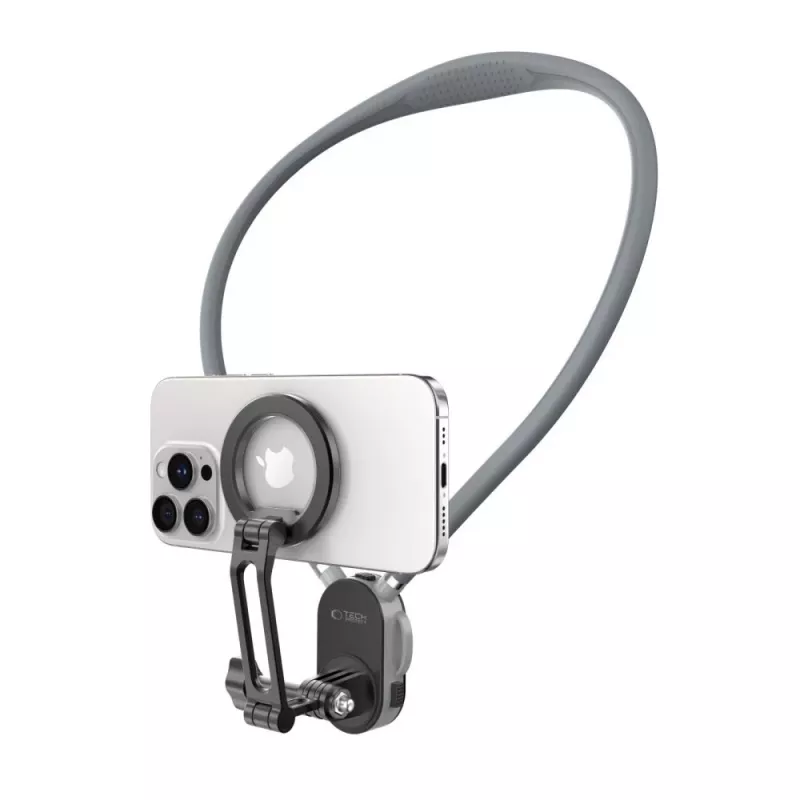 TECH-PROTECT AC200 Suporte de Pescoço Magnético MagSafe & GoPro & DJI Cinzento Lápis