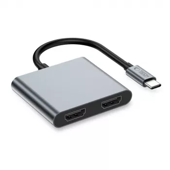 TECH-PROTECT HB08 Hub Adaptador 4 em 1 USB-C + USB 2.0 + 2x HDMI 4K 60Hz Cinzento Espacial