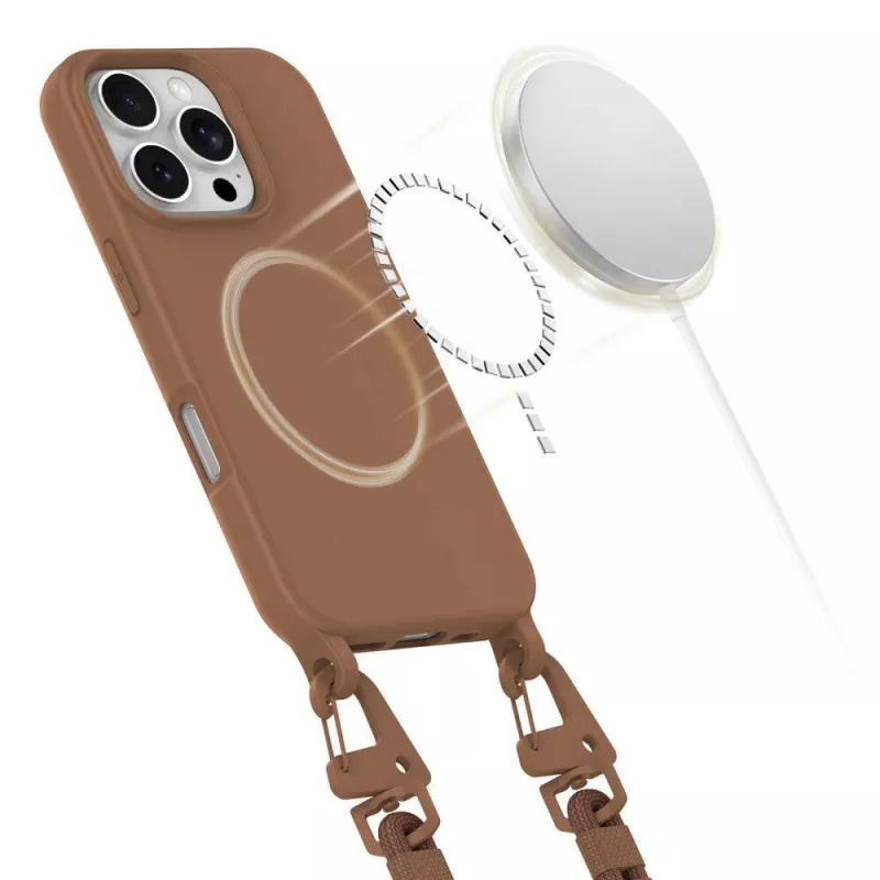 Tech-Protect Magnecklage Capa MagSafe para iPhone 16 Pro Max Castanho