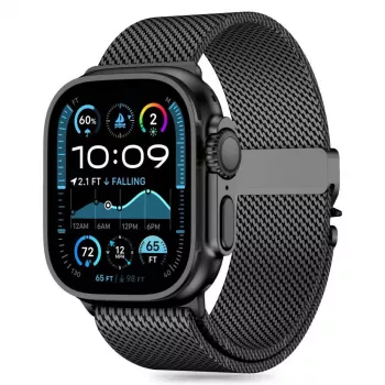 TECH-PROTECT MILANO Bracelete Milanese Loop de Malha de Aço Inoxidável Preto para Apple Watch 8 / 9 / 10 / 11 / SE / Ultra (44 / 45 / 46 / 49 mm)