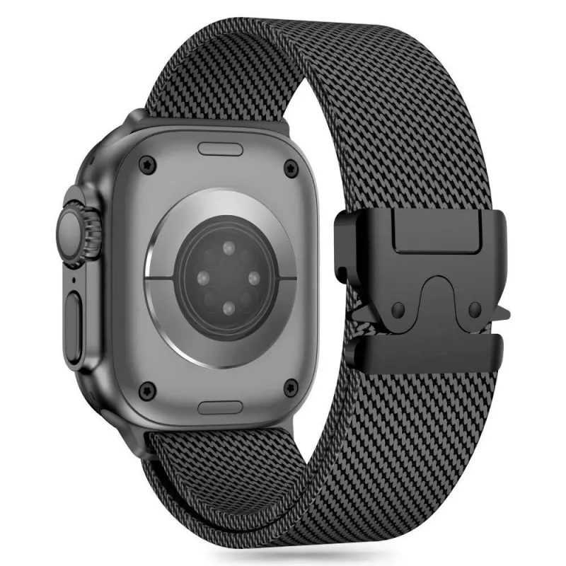 TECH-PROTECT MILANO Bracelete Milanese Loop de Malha de Aço Inoxidável Preto para Apple Watch 8 / 9 / 10 / 11 / SE / Ultra (44 / 45 / 46 / 49 mm)