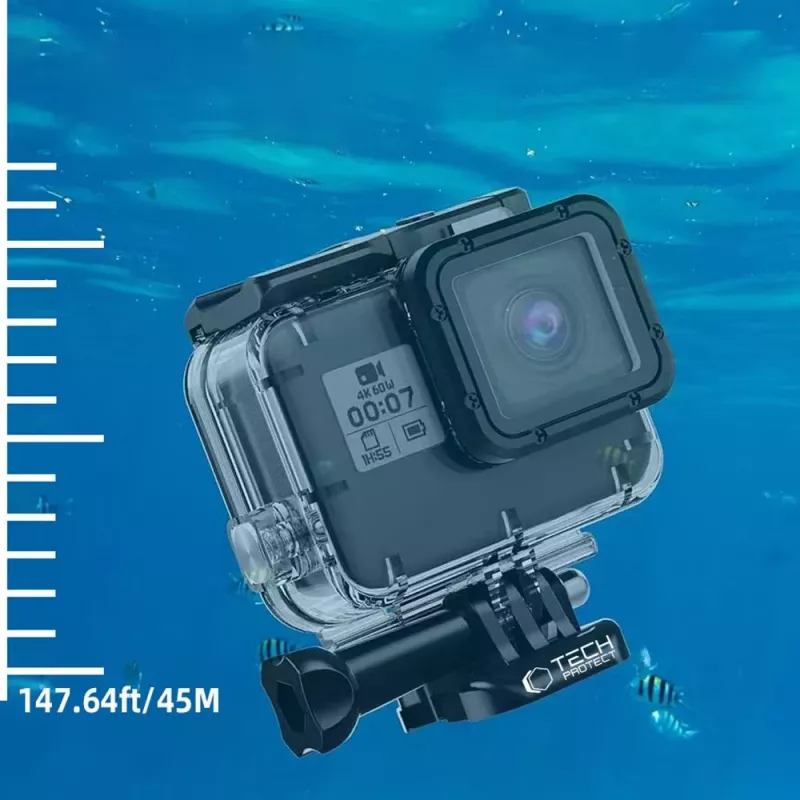 TECH-PROTECT GA200 Caixa à Prova de Água para GoPro Hero 5 / 6 / 7 Transparente