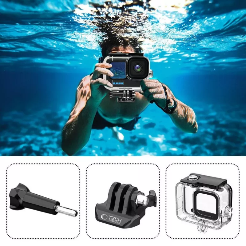 TECH-PROTECT GA200 Caixa à Prova de Água para GoPro Hero 9 / 10 / 11 / 12 / 13 - Transparente
