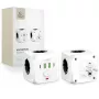 TECH-PROTECT PCL3X4 Extensão Elétrica 3 Tomadas Schuko 2 USB-A 2 USB-C 2m Branca