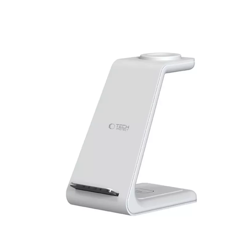 TECH-PROTECT QI15W-A36 Carregador Sem Fios 3-em-1 para Apple Branco