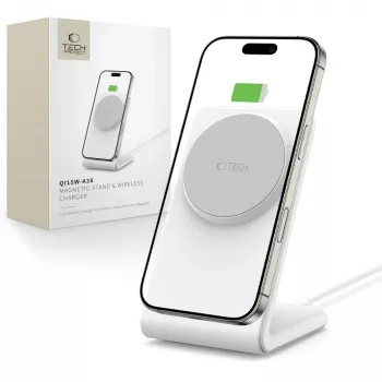 TECH-PROTECT QI15W-A38 Carregador Sem Fios Magnético MagSafe Branco
