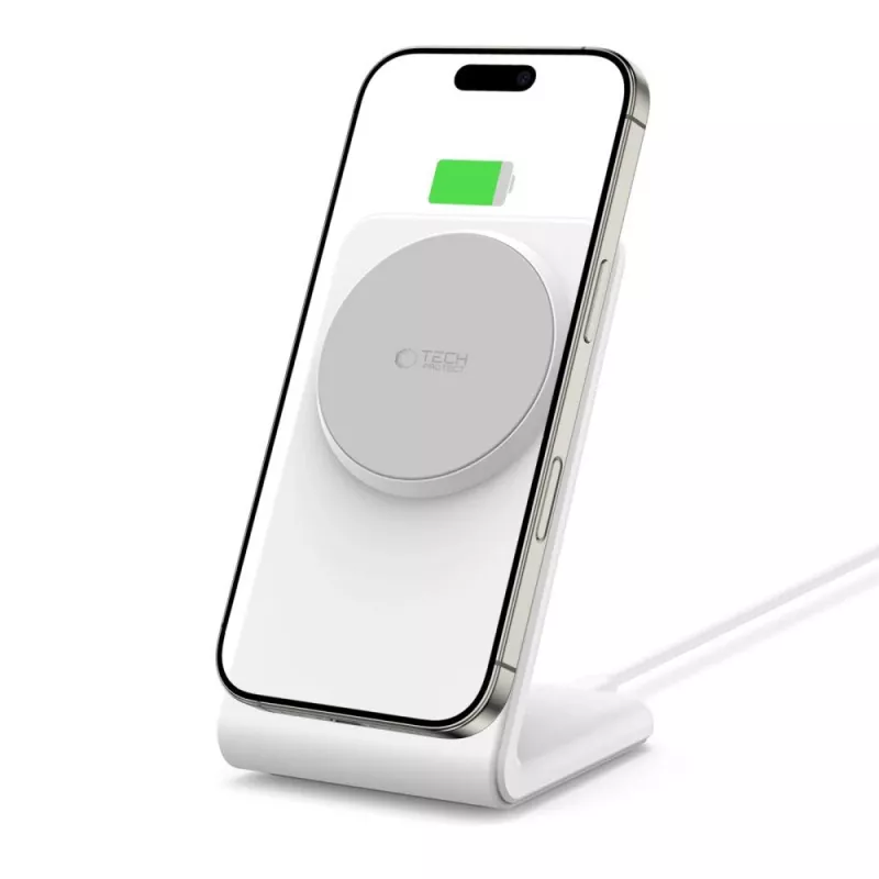 TECH-PROTECT QI15W-A38 Carregador Sem Fios Magnético MagSafe Branco