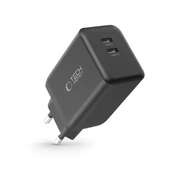 TECH-PROTECT NC45W-GAN Carregador de Rede 2 Portas PD 45W Preto