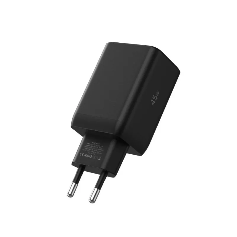 TECH-PROTECT NC45W-GAN Carregador de Rede 2 Portas PD 45W Preto