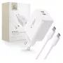TECH-PROTECT NC45W-GAN Carregador de Rede 2 Portas PD 45W + Cabo USB-C Branco