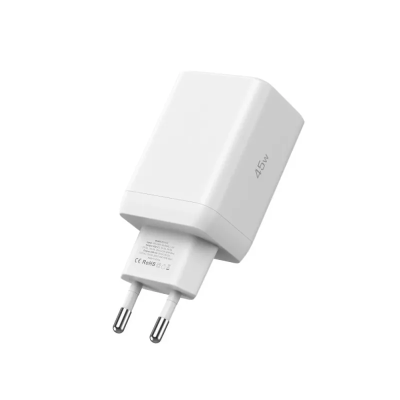 TECH-PROTECT NC45W-GAN Carregador de Rede 2 Portas PD 45W + Cabo USB-C Branco