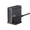 Carregador USB-C Tech-Protect DC80W-GAN GaN 80W 6-PORT preto