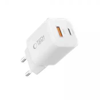 TECH-PROTECT NCM33 Carregador de Rede 2 Portas PD 33W / QC3.0 Branco