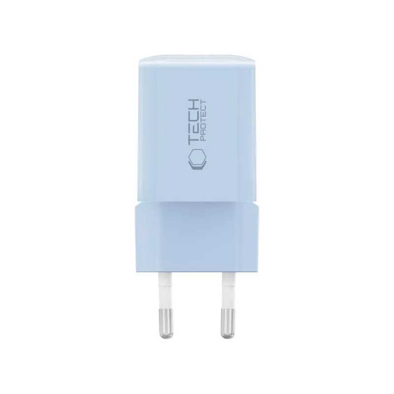 TECH-PROTECT NCM33 Carregador de Rede de 2 Portas PD 33W / QC3.0 Azul-claro