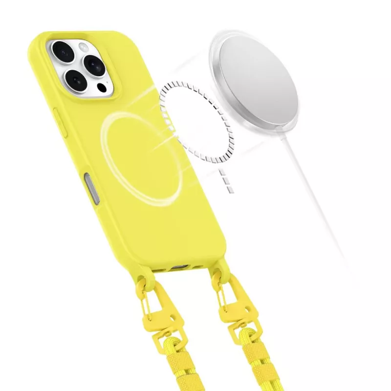 Tech-Protect Magnecklace Capa MagSafe para Apple iPhone 16 Pro Amarelo