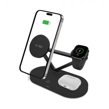Suporte de carregamento Tech-Protect QI15W-A41 3IN1 MagSafe preto