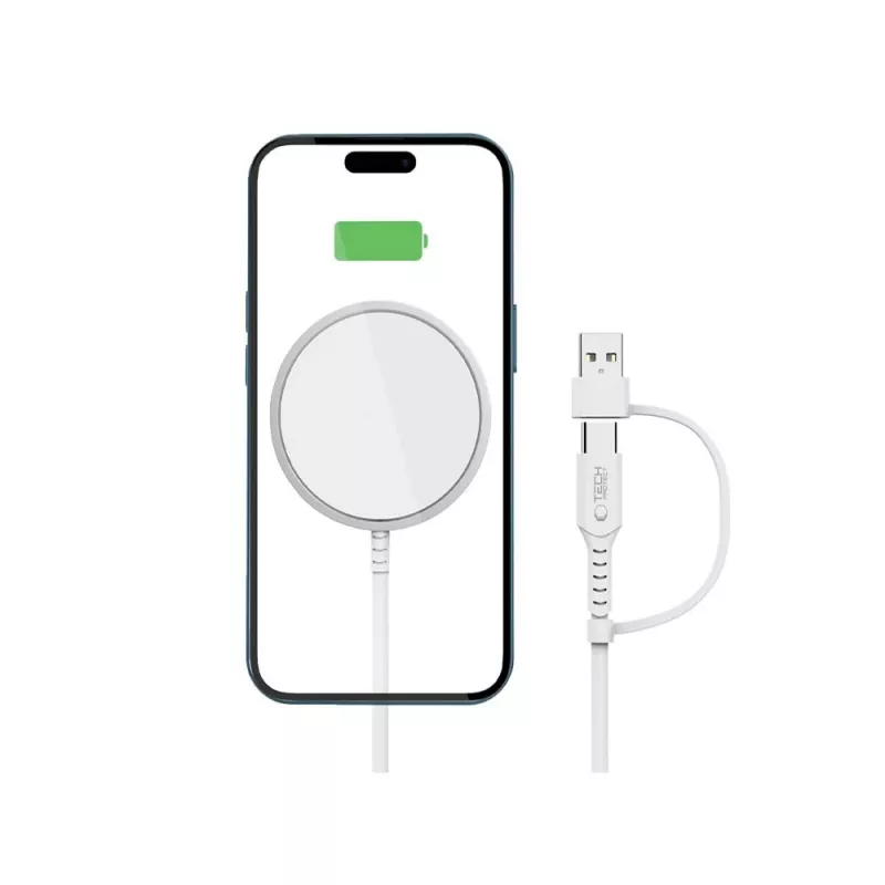 Tech-Protect QI15W-A44 Carregador Sem Fios MagSafe Branco