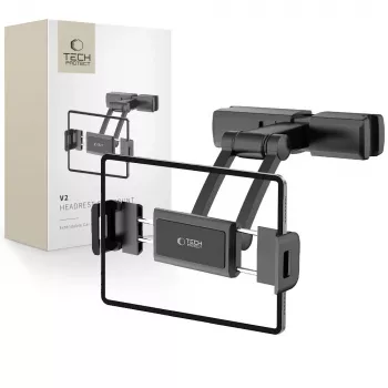 TECH-PROTECT V2 Suporte de Carro para Tablet com Encosto de Cabeça Extensível Preto