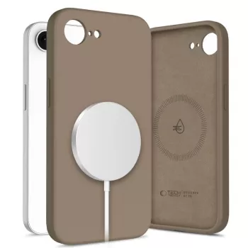 Tech-Protect Silicone MagSafe Capa para Apple iPhone 16E / 17E - Castanho Chocolate