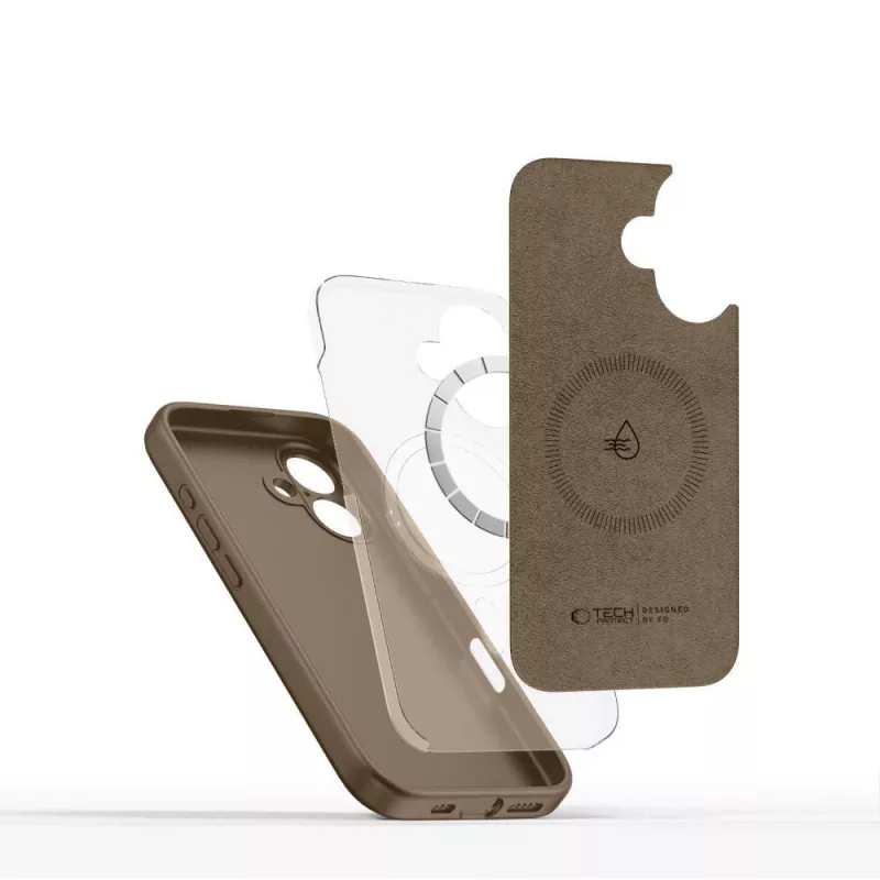 Tech-Protect Silicone MagSafe Capa para Apple iPhone 16E / 17E - Castanho Chocolate