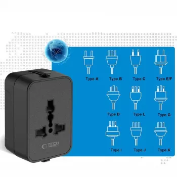 TECH-PROTECT TA300 Adaptador de Viagem EU / UK / US / AU Preto