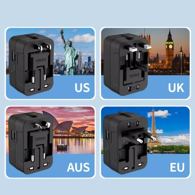 TECH-PROTECT TA300 Adaptador de Viagem EU / UK / US / AU Preto