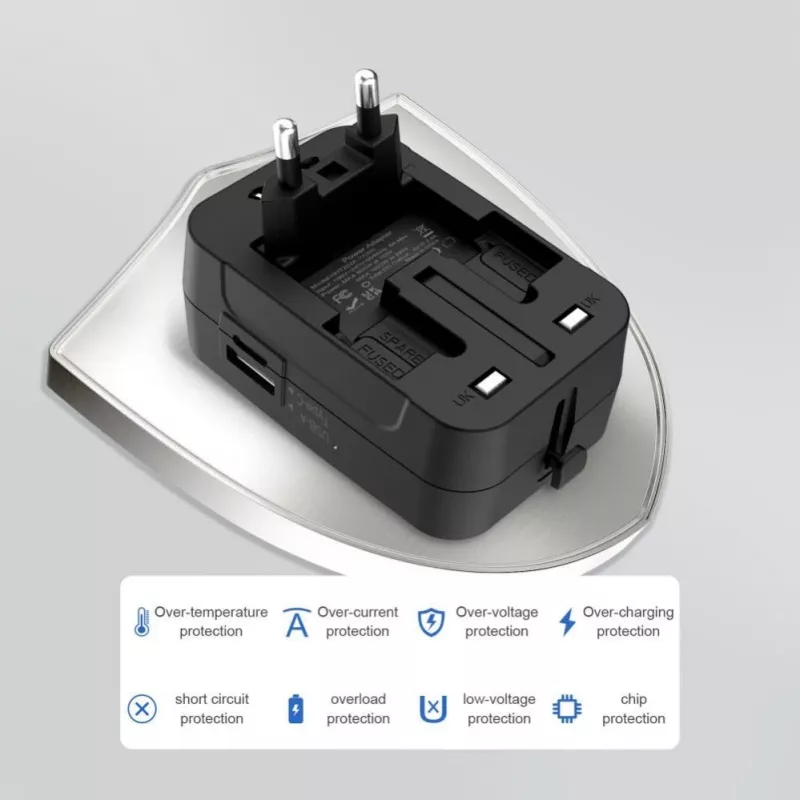 TECH-PROTECT TA300 Adaptador de Viagem EU / UK / US / AU Preto