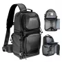 Mala de câmara tipo sling K&F Concept 10L Crossbody para DSLR preta KF13.176