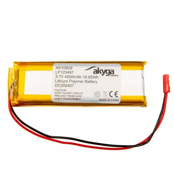 Bateria Li-Po Akyga AKY0829 LP123497 3.7V 4500mAh com PCM JST 2.54 2-Pin 150mm