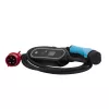 Carregador EV móvel Akyga AK-EC-22, Type 2, ficha CEE 5 pinos, trifásico, 32 A, 22 kW, LCD, 5 m