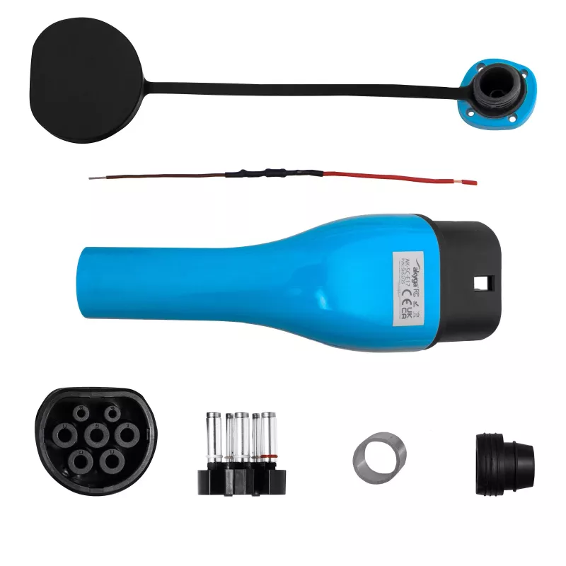Akyga AK-SC-E17 Tomada de carregamento EV Tipo 2 (fêmea), trifásica, 32 A, azul