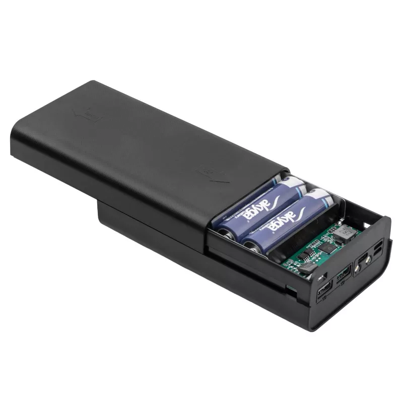 Akyga AK-BC-05 Caixa para power bank 37000 mAh, 12x 18650, 22,5W, Qi, USB-C, 2x USB-A, Lightning