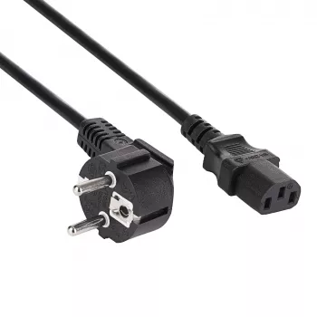 Akyga AK-PC-05S cabo de alimentação, CEE 7/7 para IEC C13, cobre 3 x 1,5 mm², 5 m, preto