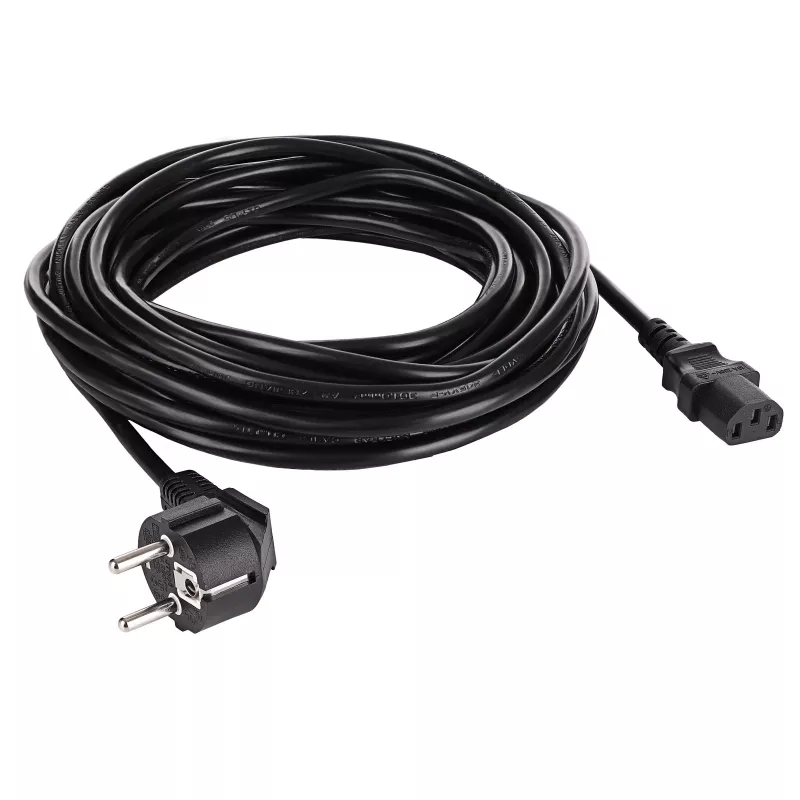 Akyga AK-PC-08S cabo de alimentação CEE 7/7 (Schuko) para IEC C13, 3 x 1,5 mm² cobre, 10 m, preto