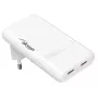 Akyga AK-CH-32 carregador USB-C GaN plano 65 W, 2 x USB-C PD, branco